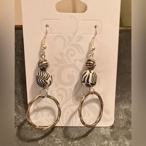 Silver Flower & Cheetah Earrings (Handmade)